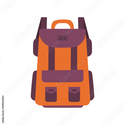 Durable Orange Backpack for Hiking and Travel Adventures