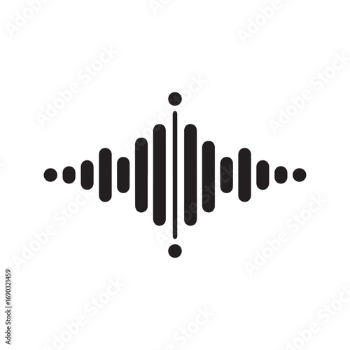 Sound Wave Icon, Audio Waveform Graphic, Voice Memo Symbol
