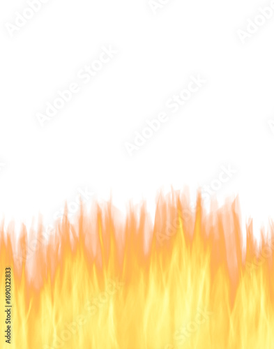 Realistic fire flames isolated on transparent background burning effect orange yellow flame PNG