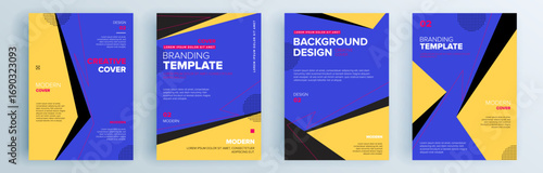Modern abstract covers set, minimal covers design. Colorful geometric background, vector illustration.
