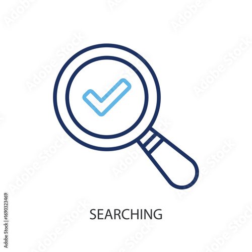 Searching thin line vector icons.