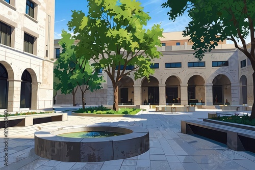 fountain in the center of the city on transparent background, fountain in the center of the town of segovia spain