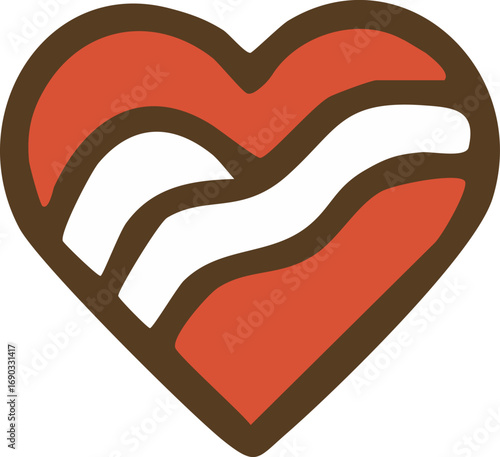bacon vector flat design illustration