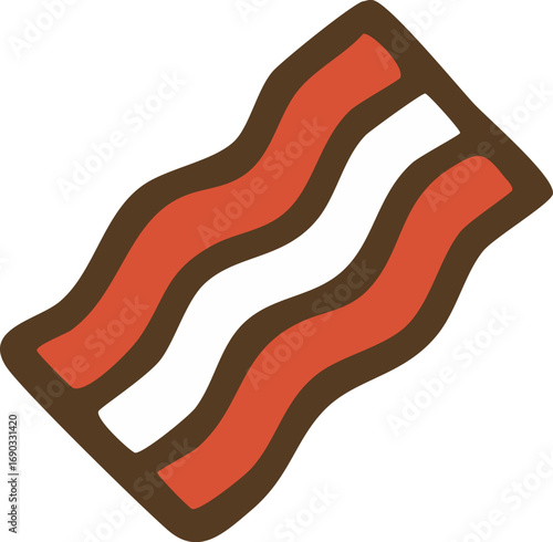 bacon vector flat design illustration