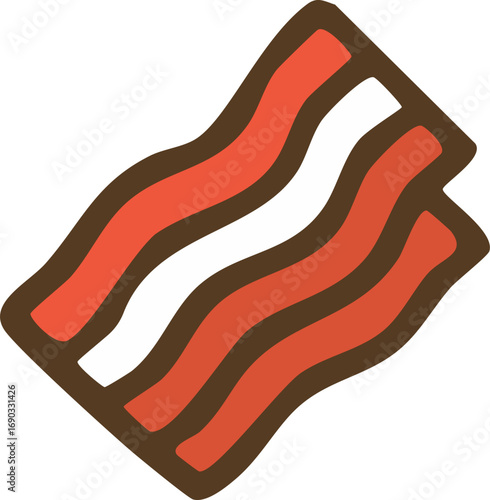bacon vector flat design illustration