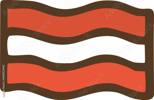bacon vector flat design illustration
