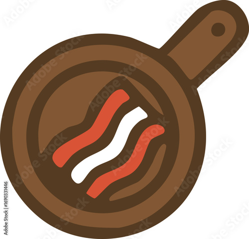 bacon vector flat design illustration