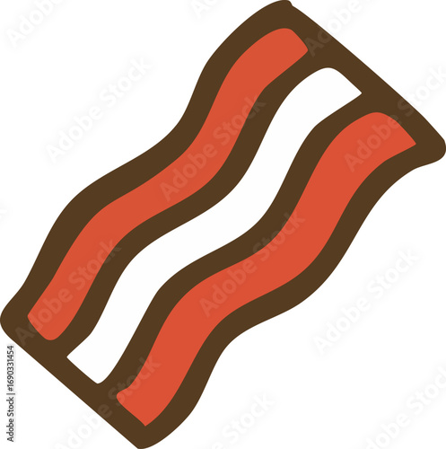 bacon vector flat design illustration