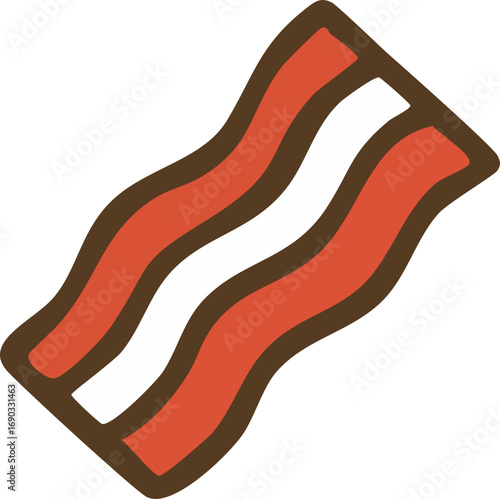 bacon vector flat design illustration