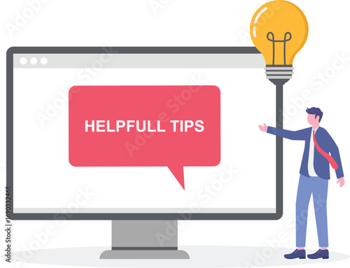 Specialist recruitment, useful tips and testimonials concept with tiny people. 

