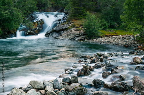 waterfall in the mountains