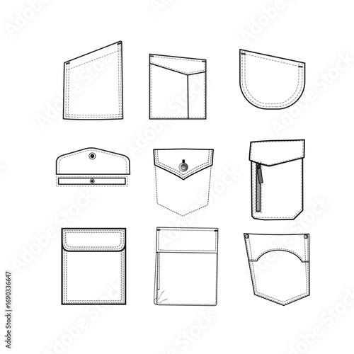 Pockets collection sketch artwork. 