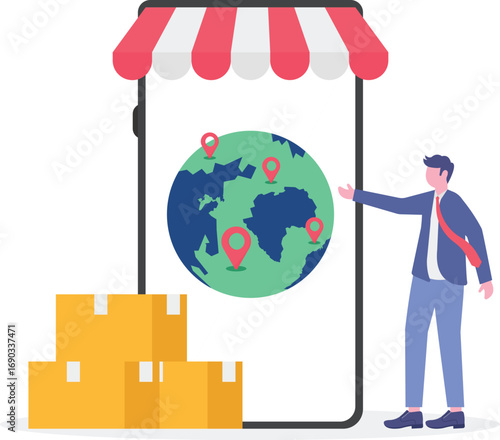 Company branding, competitive analysis, product positioning concept with tiny people.


