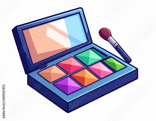A single, stylized icon of an open eyeshadow palette