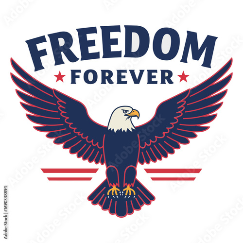 American eagle freedom forever illustration isolated on transparent background