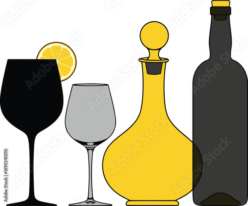 Elegant wine presentation with glassware and bottle perfect for tasting events and sophisticated gatherings