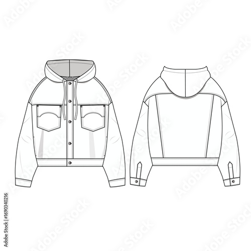 Jacket's vector outerwear fashion sketch.