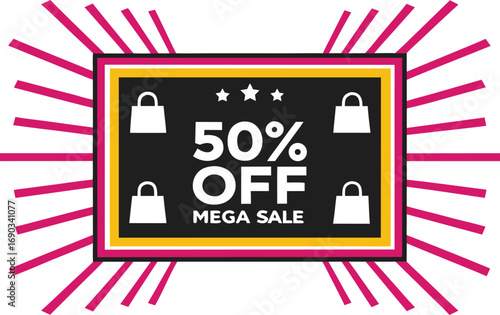 Black Friday Sale Illustration Design. Modern Black Friday Shopping Artwork. Creative Black Friday Discount Design. Black Friday Big Sale Illustration. Black Friday Offer Promotion Artwork