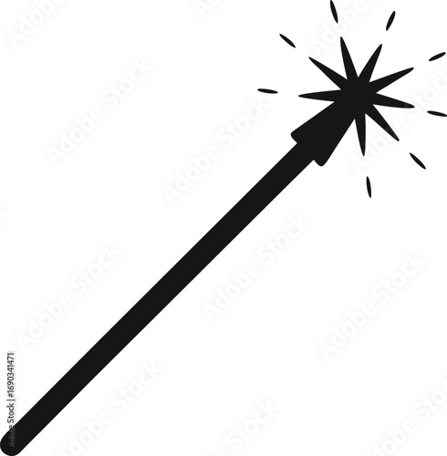 Black magic wand vector