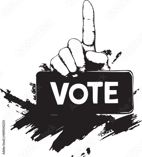The Right to Vote: A Bold and Expressive Vector Graphic

