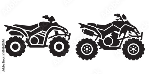 ATV quad bike four wheeler off road vehicle silhouette vector illustration