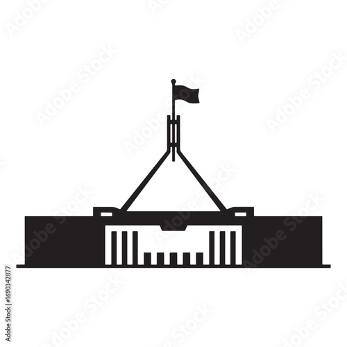 Australian Parliament House silhouette icon vector illustration