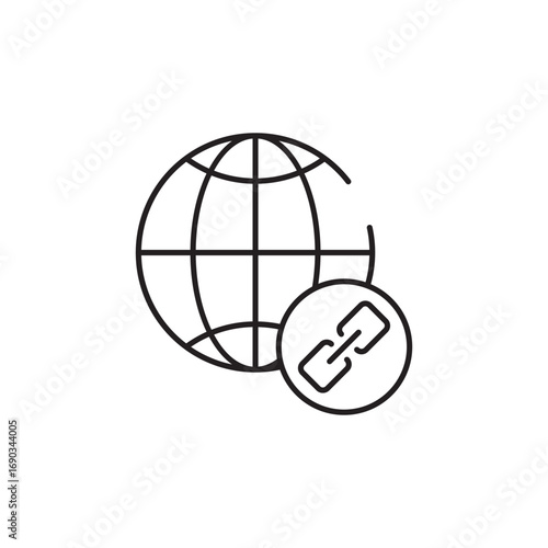 Web Linkage icon design with white background stock illustration