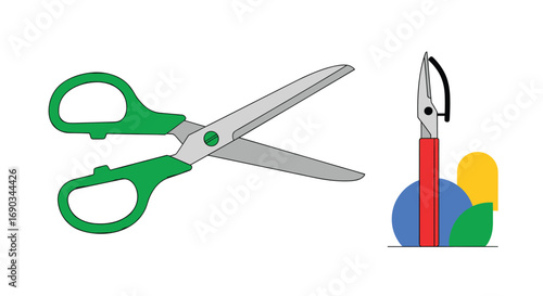 Sharp scissors and precision cutter tools ready for crafting, DIY, and professional cutting tasks