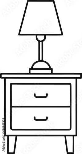 Vector illustration of a nightstand with a lamp