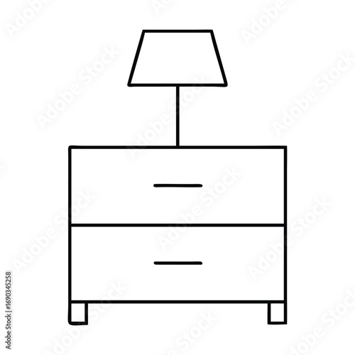 Vector illustration of a nightstand with lamp
