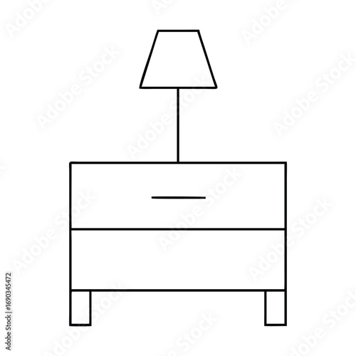 Vector illustration of a nightstand with lamp
