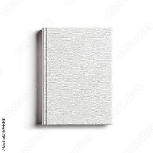 Blank White Book Cover Mockup - Isolated on White Background