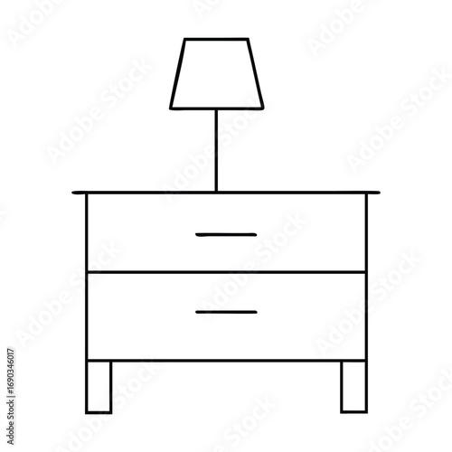 Vector illustration of a nightstand with lamp