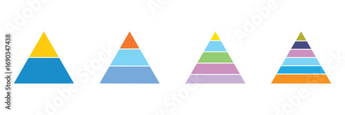 Pyramid infographics chart icon on white background, vector illustration. eps 10 .