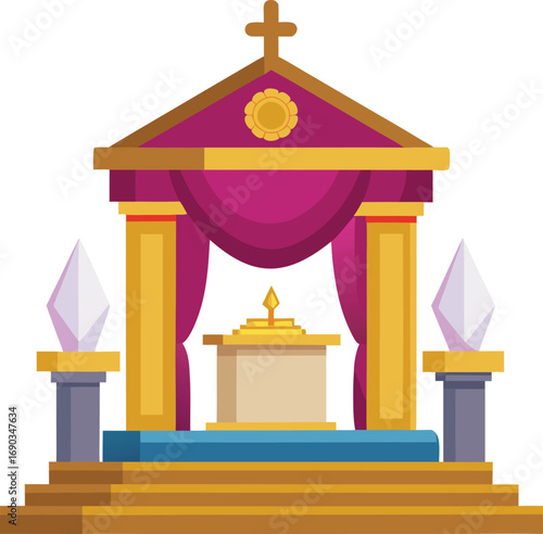 Vector illustration of a church altar