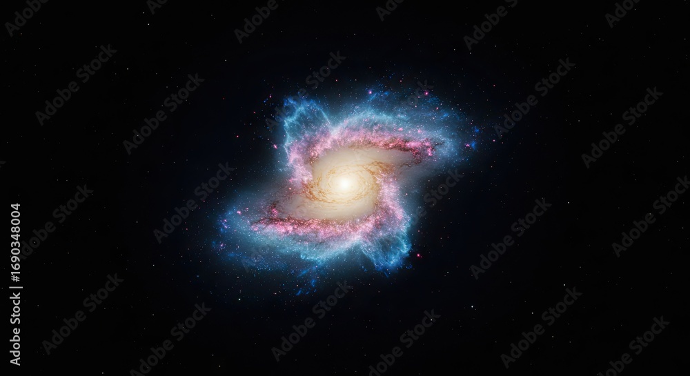 Fototapeta premium Mesmerizing Cosmic Dance A Stunning Visual of a Spiral Galaxy's Celestial Swirl