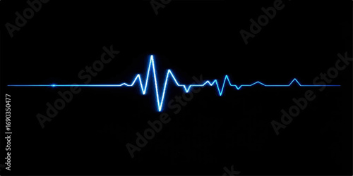 Medical heart monitor with digital EKG wave and heartbeat graph