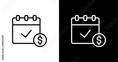 Paid Time Off White Icon Set
