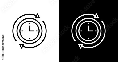 Flexible Hours White Icon Set