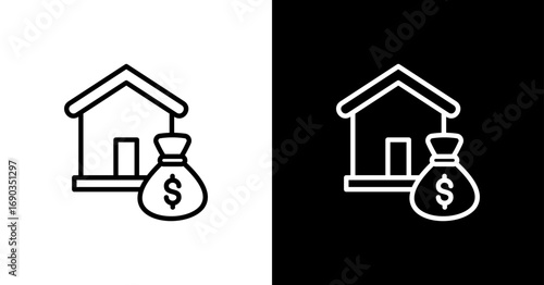 Home Expense White Icon Set