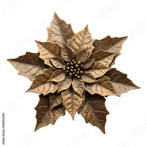 Elegant Bronze and Beige Poinsettia: Festive Floral Decoration