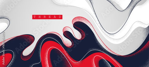 Dynamic and expressive vector abstract background of lava fluid in dynamic motion, linear illustration with textures and shapes, graceful lines backdrop.