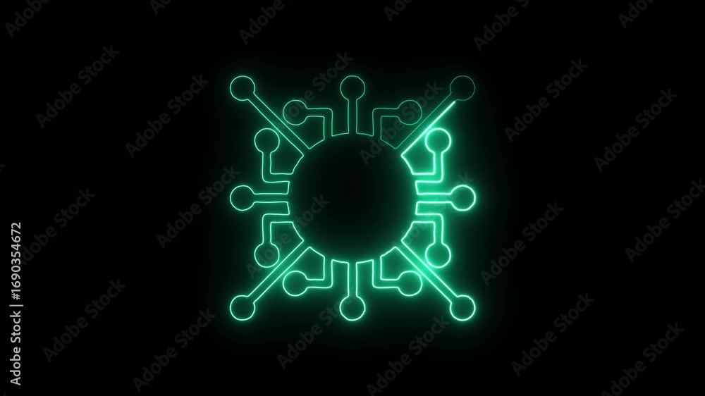 Bitcoin Icon Animation with Glowing Lines on Black Background Bitcoin Icon Animation with Glowing Lines on Black Background
