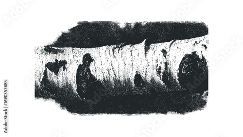 Textured abstract shape file. Vector hand drawn illustration