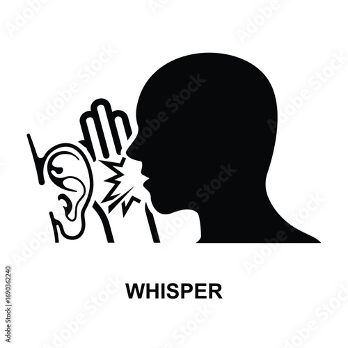 Whisper icon isolated on background vector illustration.Non AI generate