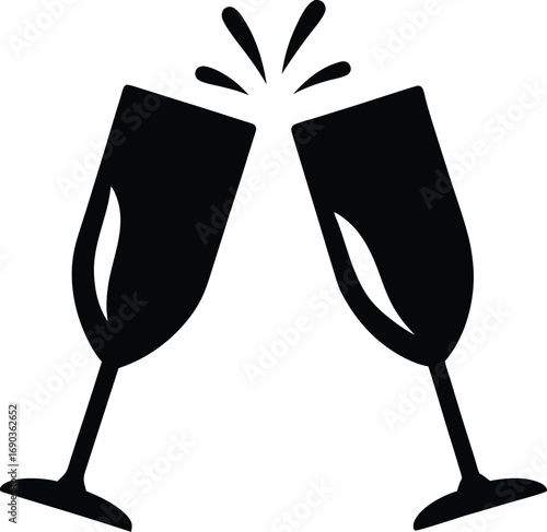 Vector champagne glasses icon