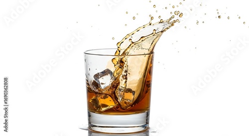 Wallpaper Mural Whiskey splashing out of a glass with ice cubes Torontodigital.ca