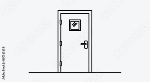 Closed door, vector illustration