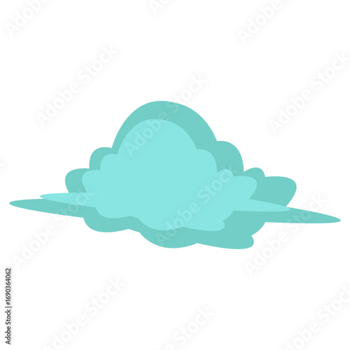 Serene landscape with a vibrant blue sky, fluffy clouds, and lush green hills in the background