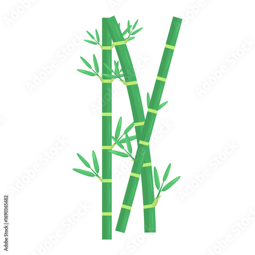 Close-up view of vibrant green bamboo stalks with leaves, highlighting nature's beauty